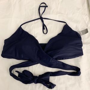 NWT Navy Blue Aerie Wrap Bikini Top